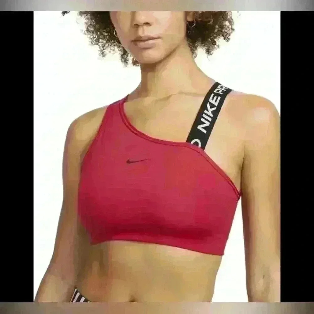 NIKE PRO TRAINING SWOOSH DRI-FIT ASYMMETIRC MEDIUM SUPPORT SPORTS BRA SIZE S